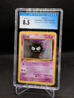 1st Edition Gastly 1999 Pokemon Base Set SPANISH #50 CGC 8.5 NM/Mint+ - Image 1