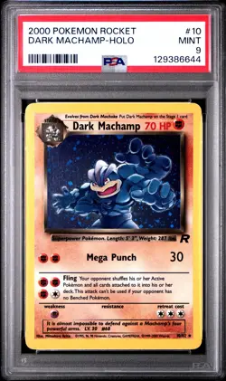 2000 Pokemon Rocket #10 Dark Machamp Holo PSA 9 MINT - Image 1