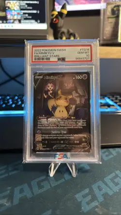 2022 Pokemon Brilliant Stars Mimikyu V TG16/TG30 Full Art PSA 10 - Image 1