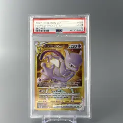 #086 MEWTWO VSTAR GOLD SECRET RARE PSA 9 2022 SWSH POKEMON GO FULL ART - Image 1