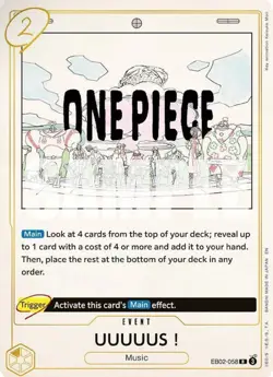 NM One Piece TCG UUUUUS ! R EB02-058 Memorial Collection - Image 1
