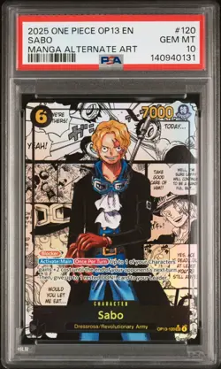 2025 ONE PIECE OP13-CARRYING ON HIS WILL MANGA ALTERNATE ART #120 SABO PSA 10 - Image 1