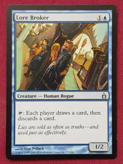 Magic The Gathering RAVNICA CITY OF GUILDS LORE BROKER blue card MTG - Image 1