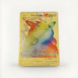 2020 Pokemon TCG ~ Pikachu Vmax 044/185 Rainbow Gold Metal Card ~ Authentic - Image 1