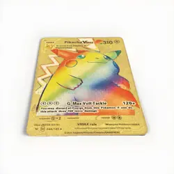 2020 Pokemon TCG ~ Pikachu Vmax 044/185 Rainbow Gold Metal Card ~ Authentic - Image 2