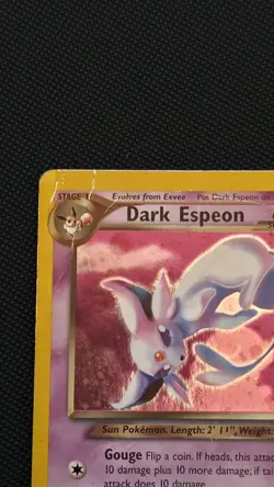 Pokemon TCG Dark Espeon Neo Destiny Holo Unlimited Rare Card 4/105 HP/Damaged - Image 2