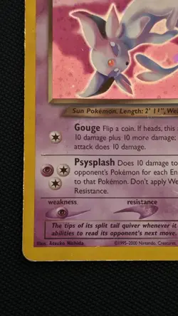 Pokemon TCG Dark Espeon Neo Destiny Holo Unlimited Rare Card 4/105 HP/Damaged - Image 5