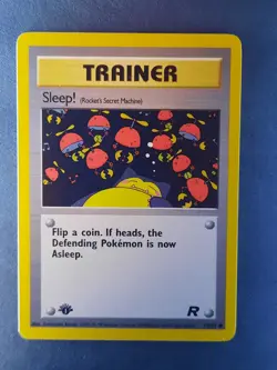 Pokemon Card Sleep! Rocket's Secret Machine 79/82 1st Edition Team Rocket LP - Image 1