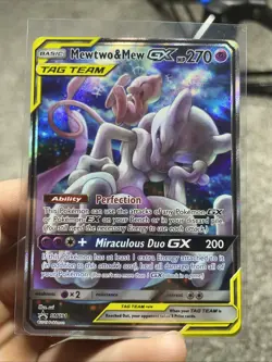 Mewtwo & Mew GX SM191 Holo Card Near Mint NM Condition - Image 1