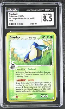 CGC 8.5 Snorlax 2006 EX Dragon Frontiers 10/101 Holo Pokemon Card - Image 1