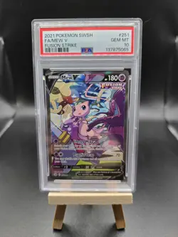 Mew v Alternate Full Art Holo Card 251/264 Swsh08: Fusion Strike PSA 10 - Image 1