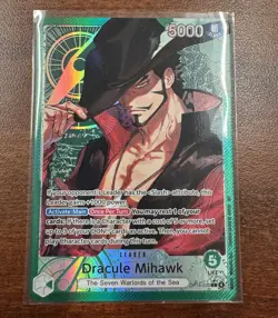One Piece TCG OP14-020 Dracule Mihawk Leader Alt Art AA Card Game CCG English - Image 1