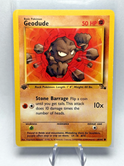1st Edition Geodude 47/62 Fossil Set - Common Pokemon Card - Mint - Image 1