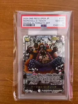 PSA 10 Marshall D. Teach OP09-093 Manga Japanese One Piece Card. - Image 1