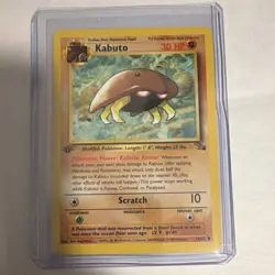 Pokemon Kabuto Fossil 1st Edition 50/62 Regular Common TCG Card 1999 - Image 1