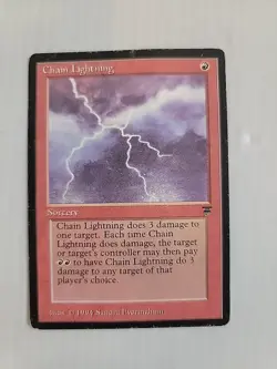 MTG Legends Chain Lightning Heavily Played - Image 1