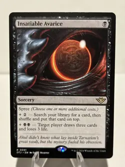 Insatiable Avarice 91 R Outlaws of Thunder Junction NM MTG - Image 1