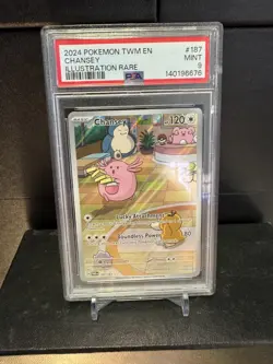 Pokemon 2024 Chansey 187/167 Illustration Rare Twilight Masquerade PSA 9 - Image 4