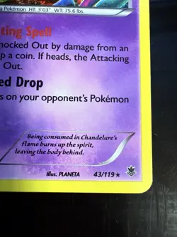 Pokemon TCG: 2014 Chandelure 43/119-RARE HOLO- XY Phantom Forces - Image 3