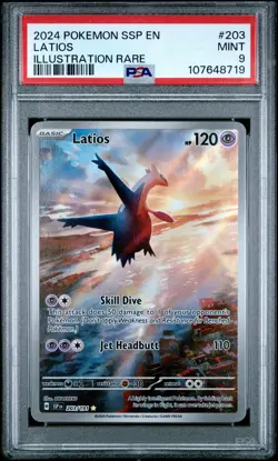 2024 POKEMON SSP EN-SURGING SPARKS ILLUSTRATION RARE #203 LATIOS PSA 9 - Image 1