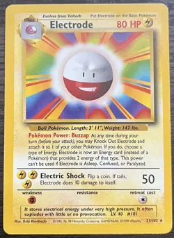 Electrode 021/102 Pokemon TCG WOTC Base Set Non Holo LP - Image 1