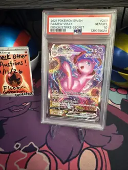 2021 POKEMON SWORD & SHIELD FUSION STRIKE SECRET #269 FULL ART/MEW VMAX PSA 10 - Image 1