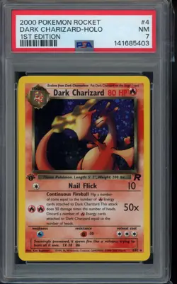 PSA 7 - 2000 Dark Charizard 4/82 Team Rocket Holo 1st Edition Pokemon - Image 1