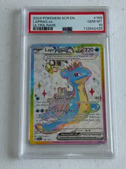 GEM MINT ULTRA RARE Lapras ex HOLO! PSA 10! 2024 Pokemon Stellar Crown #158/142 - Image 1
