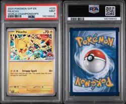 2025 POKEMON SVP EN-SV BLACK STAR PROMO WORLD CHAMPIONSHIPS #225 PIKACHU PSA 9 - Image 3