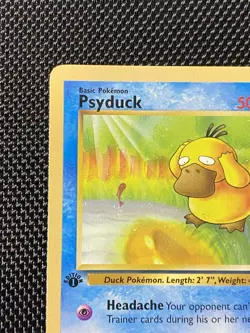 Psyduck 53/62 1st Edition Pokemon Fossil Vintage WOTC 1999 LP/NM - Image 2