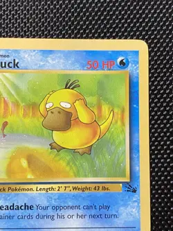 Psyduck 53/62 1st Edition Pokemon Fossil Vintage WOTC 1999 LP/NM - Image 3