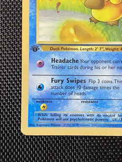 Psyduck 53/62 1st Edition Pokemon Fossil Vintage WOTC 1999 LP/NM - Image 5