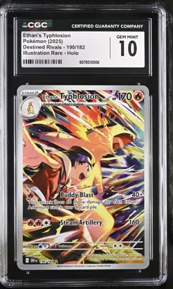 Pokemon Destined Rivals Ethan’s Typhlosion 190/182 CGC 10 Gem Mint! - Image 1