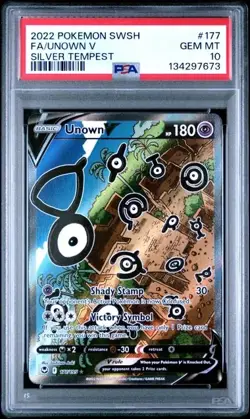 PSA 10 GEM MINT Unown V 177/195 Swsh12: Sword & Shield - Silver Tempest Pokemon - Image 1