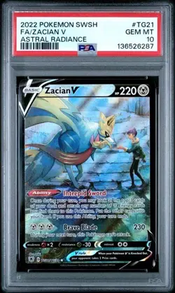 2022 POKEMON SWSH FA/ZACIAN V ASTRAL RADIANCE #TG21 - PSA 10 GEM MINT - Image 1