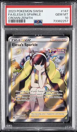 2023 POKEMON SWORD & SHIELD CROWN ZENITH #147 FULL ART/ELESA'S SPARKLE PSA 10 - Image 1