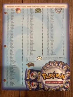 Pokemon - Checklist - Base Set, Jungle, Fossil - 1999 Binder Insert - #3 - Image 1