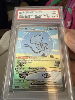 2024 Pokemon PAF en Mew EX Sir #232 PSA 9 Mint Bubble Mew - Image 1