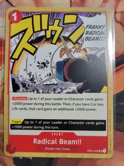 One Piece OP01-029 Radical Beam!! NM Romance Dawn Regular - Image 1