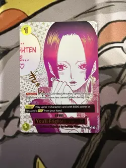 You'll Frighten Me... Alt art OP14-118 R The Azure Sea’s Seven One Piece CCG - Image 1