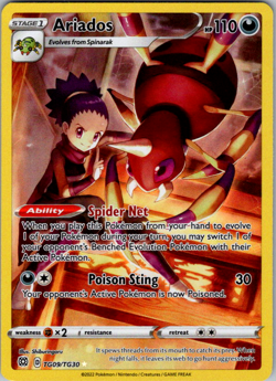 Ariados - TG09/TG30 - Brilliant Stars Trainer Gallery Holo Pokemon Card - NM - Image 1