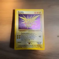 Pokemon TCG Zapdos Fossil Holo Card 15/62 Unlimited Holo Rare LP - Image 1