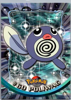 POLIWAG #60 - Blue Logo - NON-HOLO - SERIES 1 - TOPPS Pokemon Card - NM - Image 1