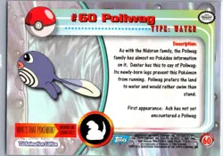 POLIWAG #60 - Blue Logo - NON-HOLO - SERIES 1 - TOPPS Pokemon Card - NM - Image 2