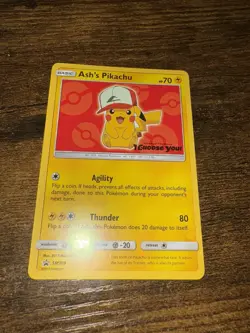 Pokemon TCG Ash's Pikachu SM109 Special Promo Card - AP Collection - Image 1