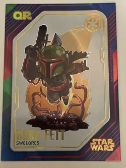 Boba Fett QR SW01-QR-05 Star Wars Pre-Release Card - Image 1