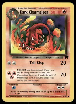 Pokemon Cards Dark Charmeleon 32/82 UNLIMITED Team Rocket WOTC Uncommon NM - Image 1