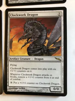 Clockwork Dragon X4 Mirrodin Ex+/NM Cond See Pics Front Back - Image 2