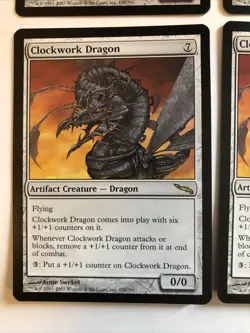 Clockwork Dragon X4 Mirrodin Ex+/NM Cond See Pics Front Back - Image 3