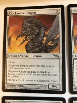 Clockwork Dragon X4 Mirrodin Ex+/NM Cond See Pics Front Back - Image 5